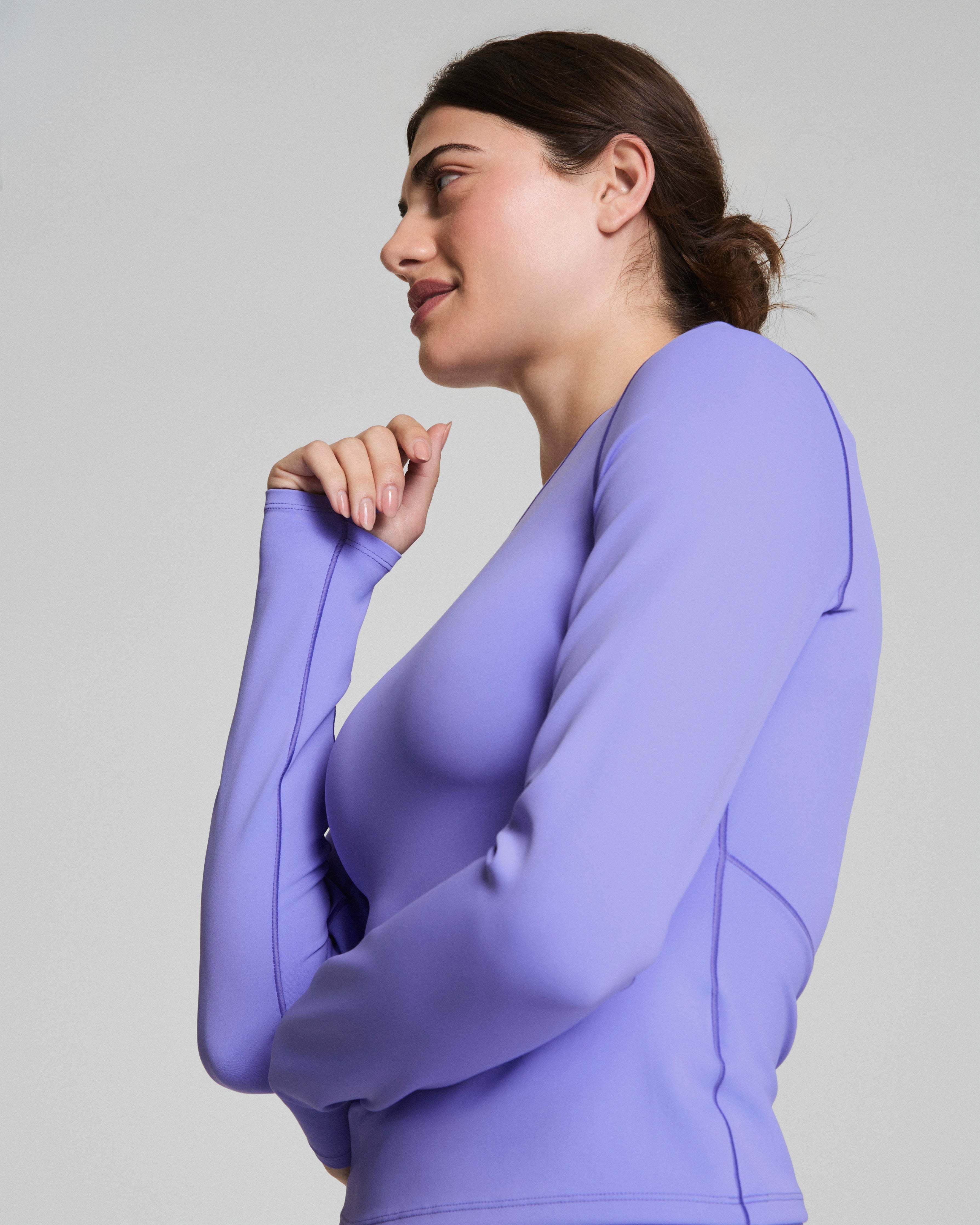 SPANXshape™ Get Moving Long Sleeve Top with SecretSweat Tech | Light Amethyst