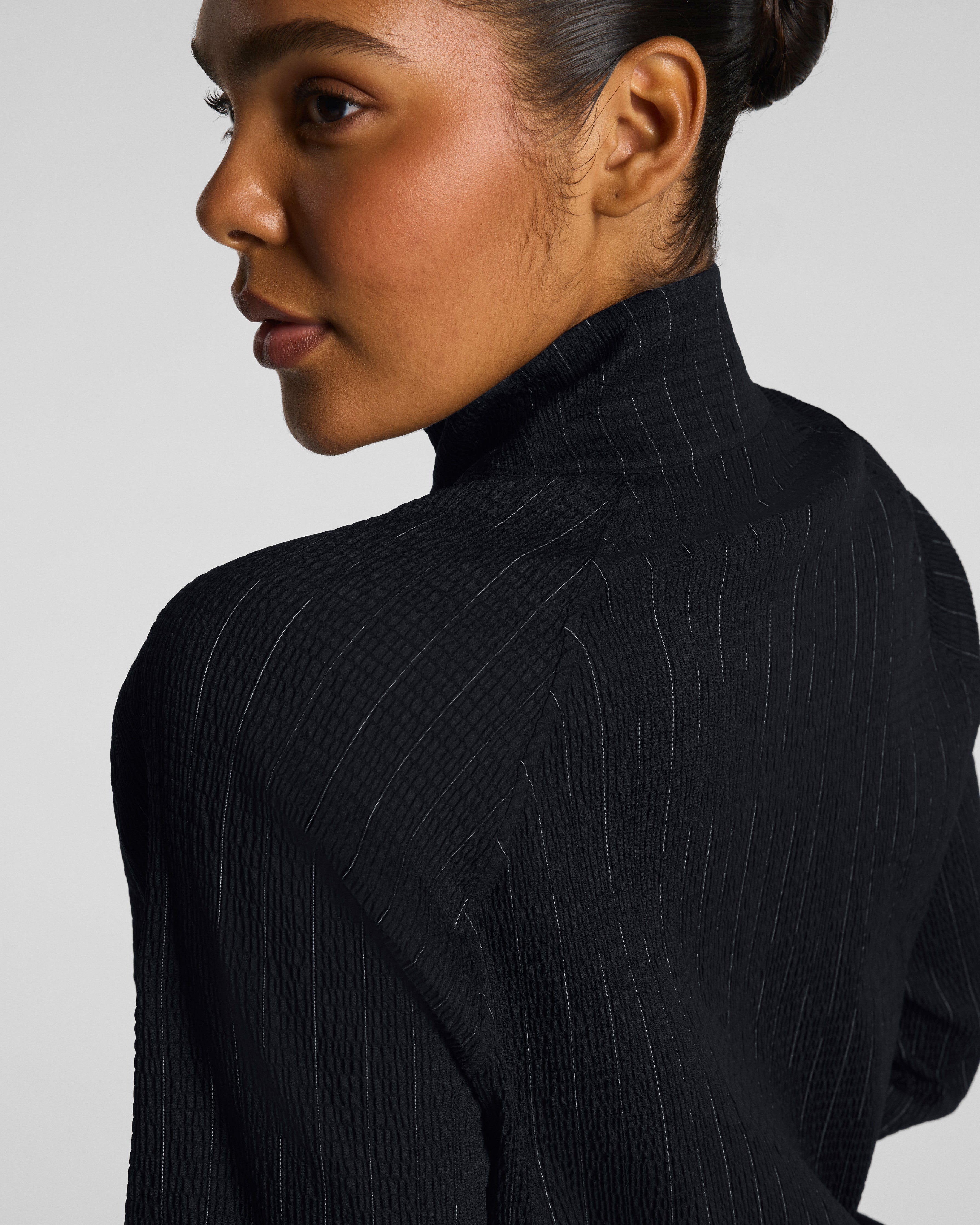 SPANX® BoostUp Glow Weave Full Zip Jacket | Very Black