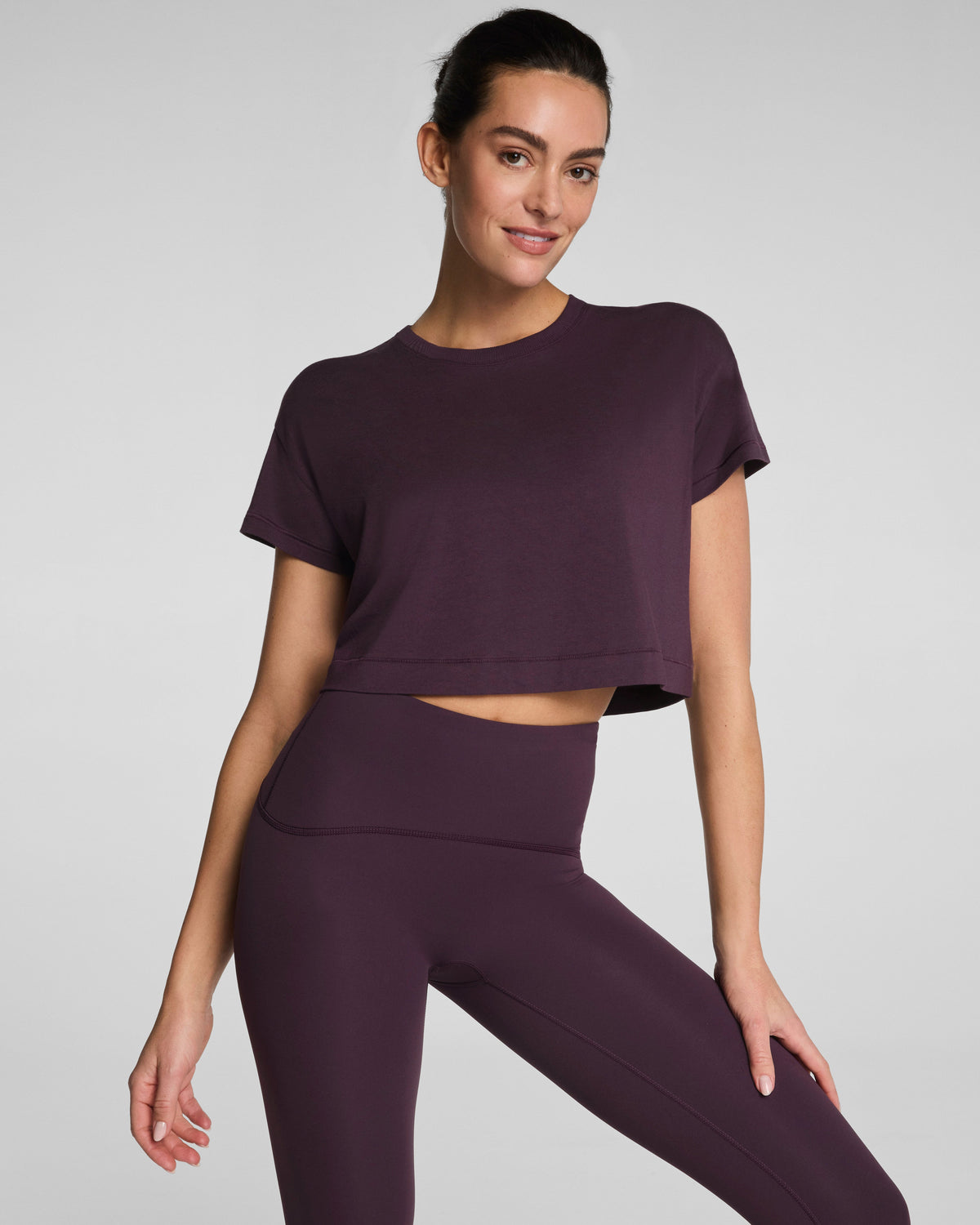 SPANX® BoostUp Cropped Tee | Blackberry