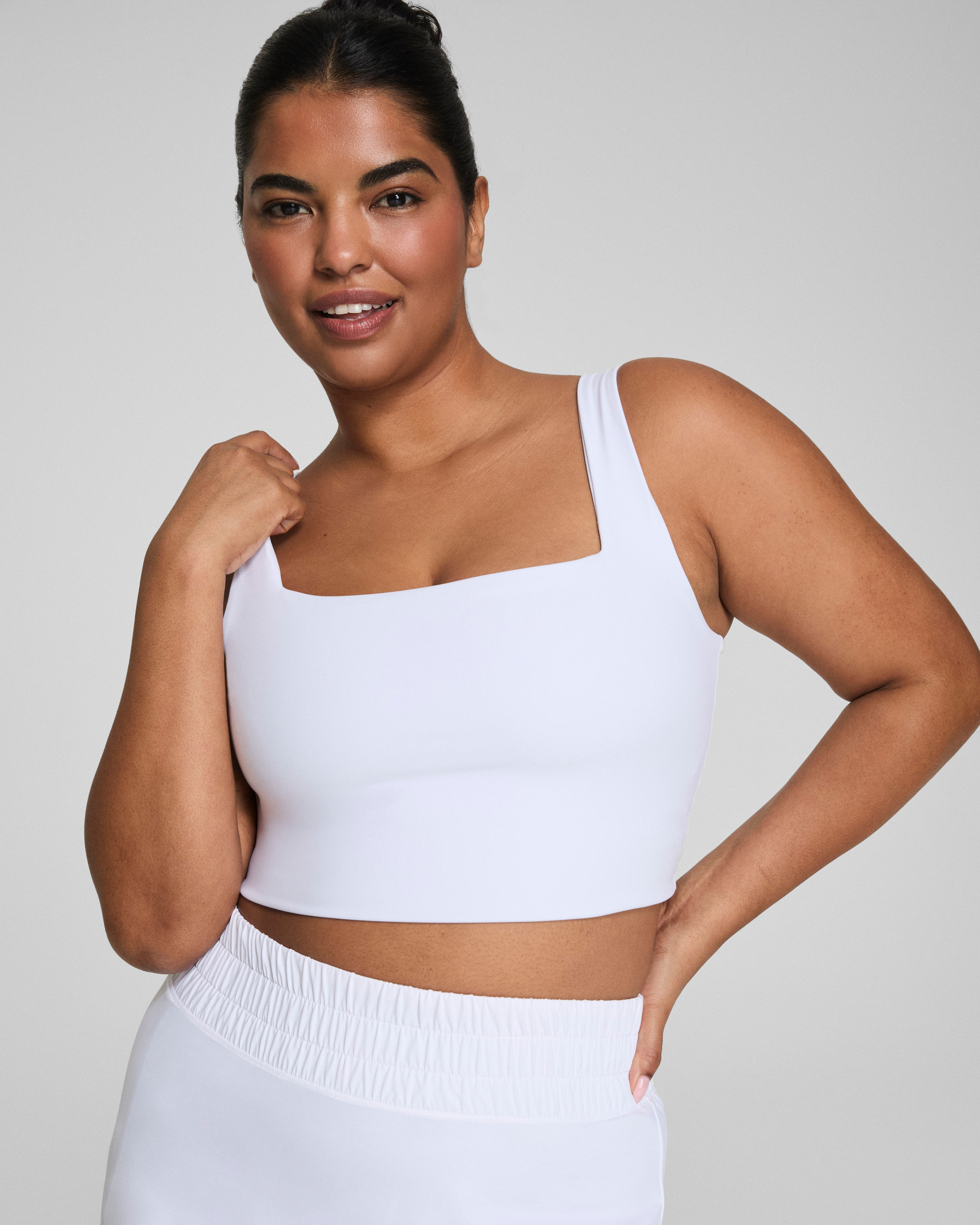 SPANX® BoostUp Cropped Square Neck Shelf Tank | Vivid White