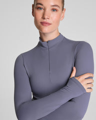SPANX® Get Moving Brushed Contour Half Zip | Pewter