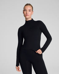 SPANX® Get Moving Brushed Contour Half Zip | Very Black