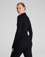 SPANX® Get Moving Brushed Contour Half Zip | Very Black