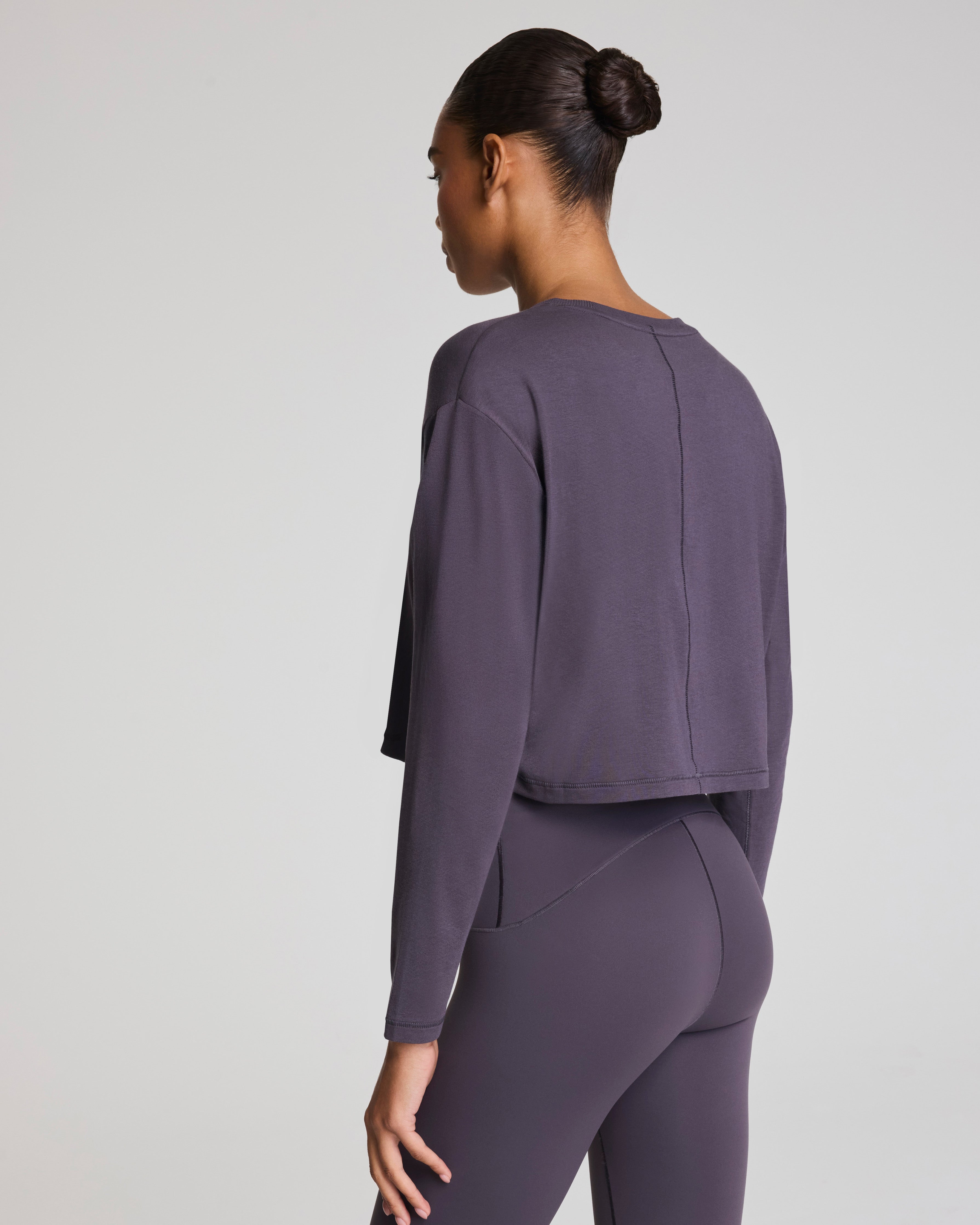 SPANX® Outpace Cropped Long Sleeve Top | Storm