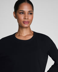 SPANX® Outpace Cropped Long Sleeve Top | Very Black