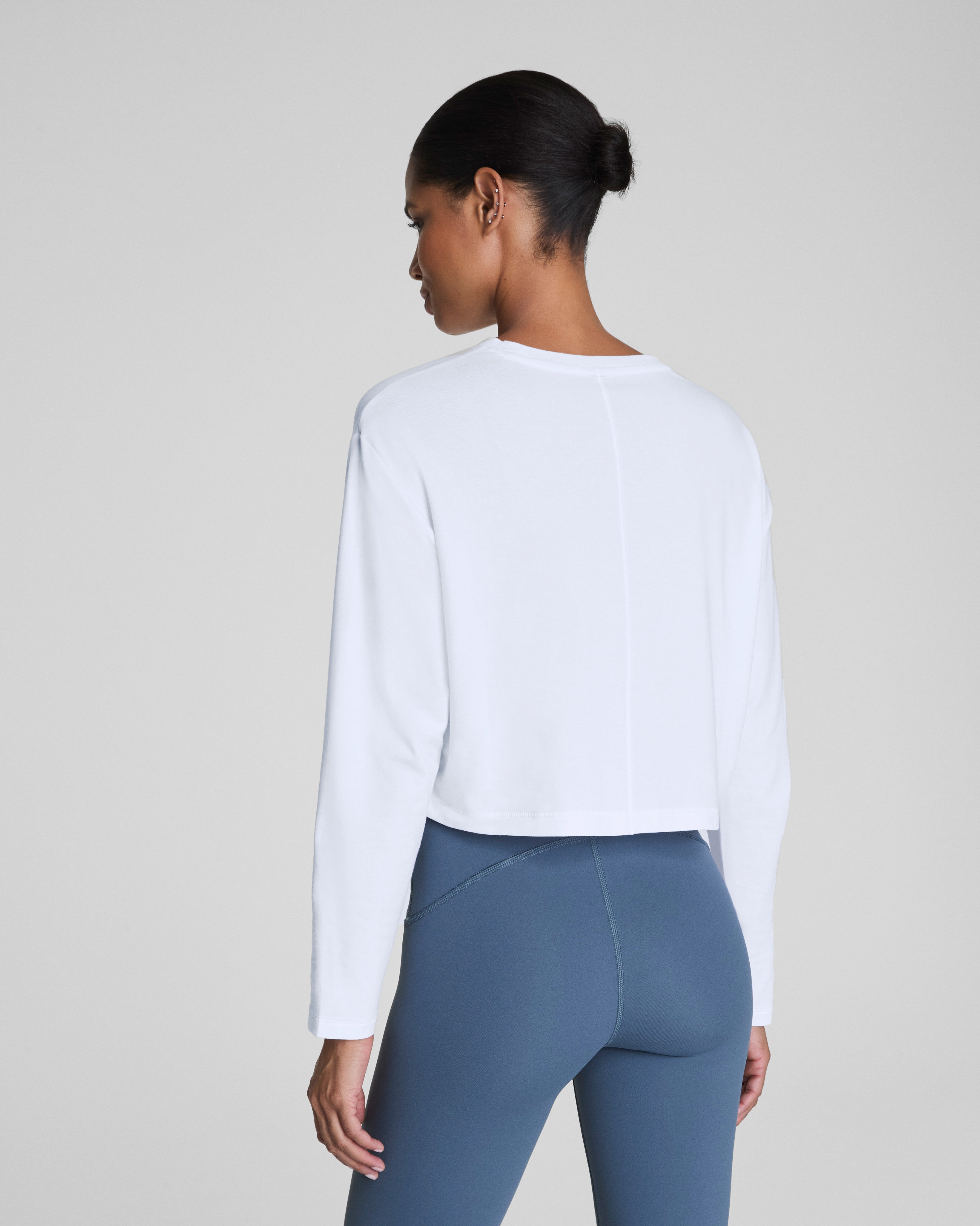 SPANX® Outpace Cropped Long Sleeve Top | Vivid White