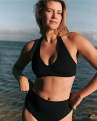 SPANXshape™ Swim Halter Bikini Top | Very Black