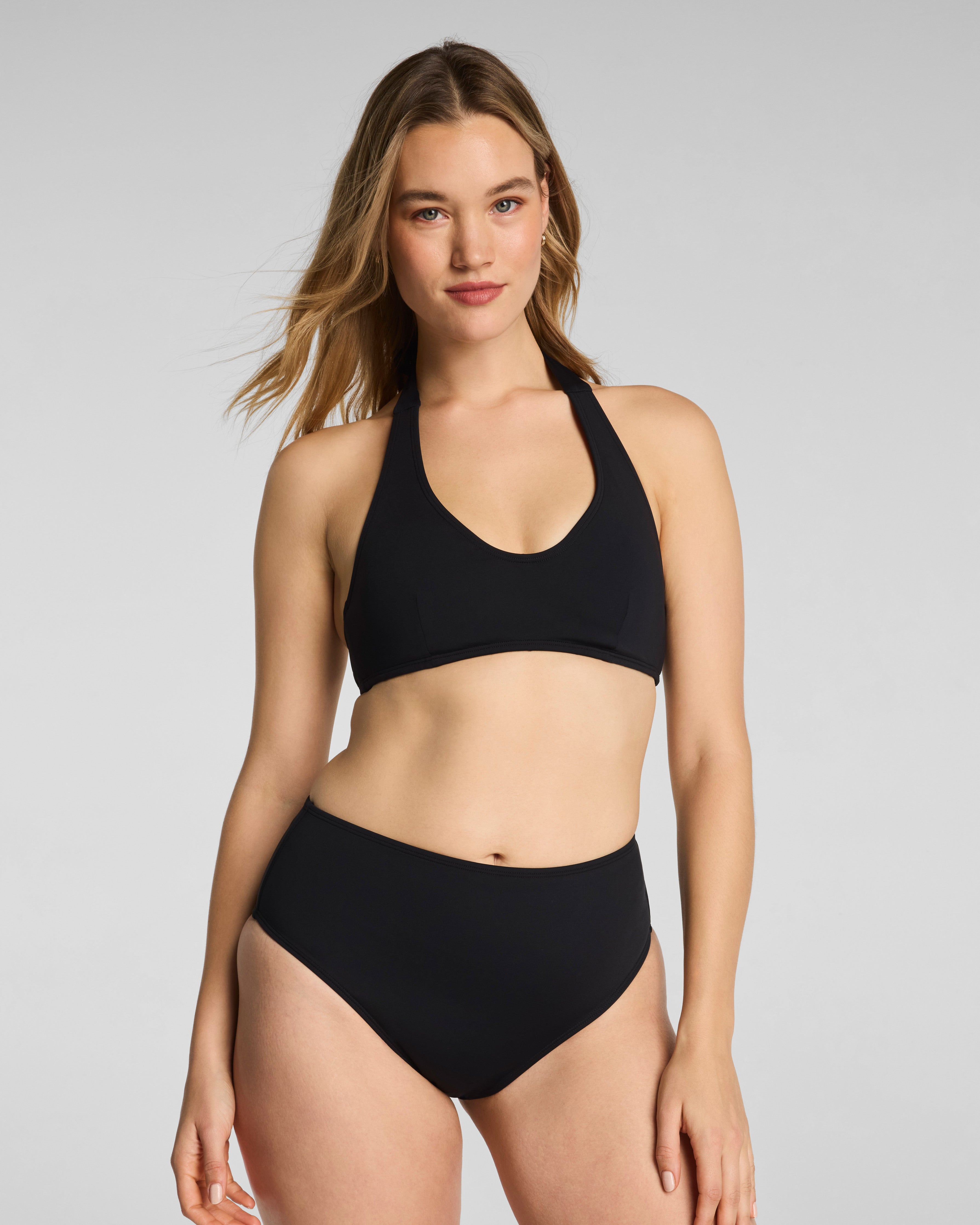 SPANXshape™ Swim Halter Bikini Top | Very Black