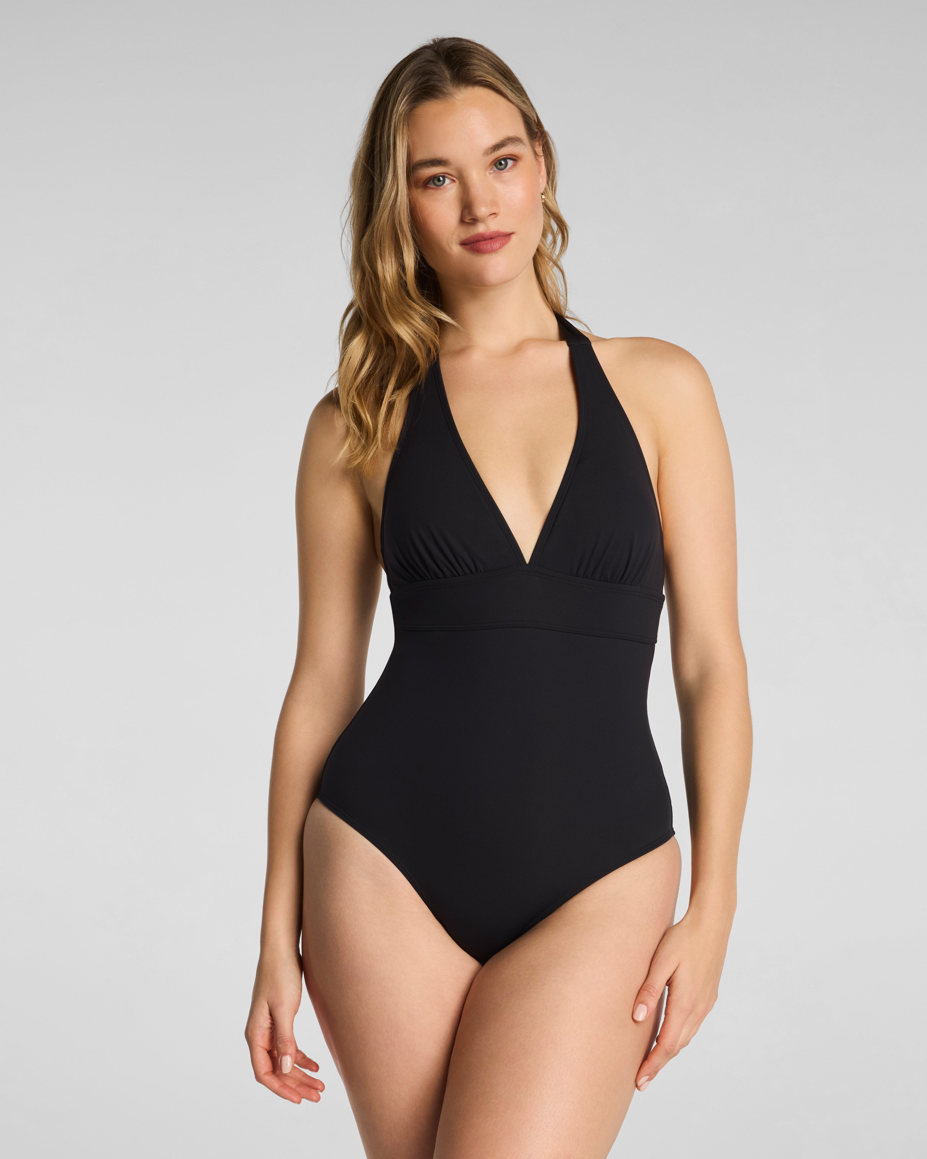 SPANXsculpt™ Swim Halter One Piece | Very Black
