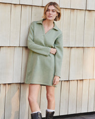 SPANX AirEssentials® Polo Long Sleeve Dress | Sage Brush Heather